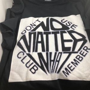 Black tee shirt message